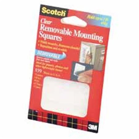 3M COMMERCIAL 3M MMM859 Adhesive Mounting Squares- Removable- .69in.x.69in.- Clear MMM859